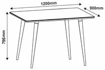 Mesa De Jantar Retangular 120cm Veneza C14 Off White/Noce - Mpozenato