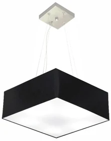 Lustre Pendente Quadrado Preto MJ-4194 Para Mesa de Jantar e Estar