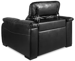 Poltrona Reclinável para Sala de Estar Living Line L07 Couro Preto - M