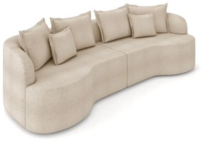 Sofá 4 Lugares Orgânico Living 250cm Mersa Bouclê K01 - D'Rossi - Creme
