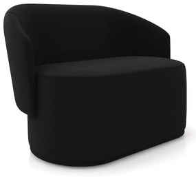 Sofá 2 Lugares Namoradeira Orgânica para Sala Malu Suede M11 - D'Rossi - Preto