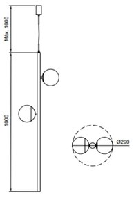 Pendente Organic Vertical Ø29X100Cm Alumínio E Globo Ø12Cm 1Xg9 Por Wa... (BT - Branco Texturizado)