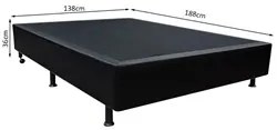 Base Box para Cama Casal 138x188cm Liz S05 Sintético Preto - Mpozenato