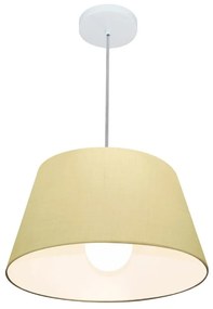 Lustre Pendente Cone Md-4039 Cúpula em Tecido 21/40x30cm Algodão Crú - Bivolt