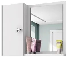 Espelheira Para Banheiro Com Armário 1 Porta Gênova Branco - Bechara