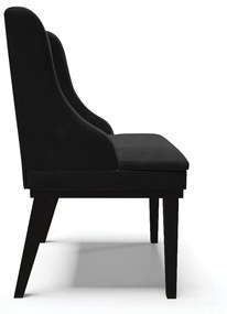 Kit 02 Cadeiras de Jantar Liz Suede Preto Base Fixa Madeira Preto D03 - D'Rossi