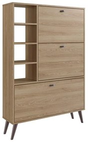 Sapateira Estante Retrô com 3 Portas e 4 Prateleiras 18 pares Oak