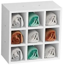 Kit 2 Nichos de Parede Porta Toalha para Salão 9 Divisões Branco - AJL