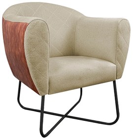 Poltrona Grazi Base X Preta Sintético Nozes Linho - ADJ Decor