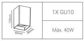 Spot De Sobrepor Cubo Quadrado 8X8X12,5Cm 1 X Mr16 / Plafon Branco | O...