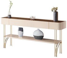 Aparador de Sala com Prateleira Horus Off White/Castanho H01 - D'Rossi