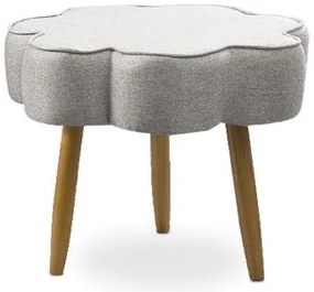Puff Decorativo Pé Palito de Madeira Sala Flower Linho E03 - D'Rossi - Cinza