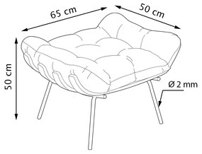 Puff Decorativo Sala de Estar Costela Rib Suede Bege