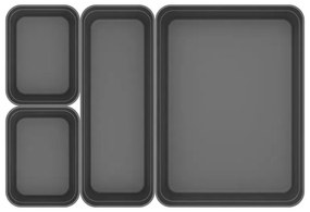 Kit 8 organizadores de gaveta Logic - Chumbo