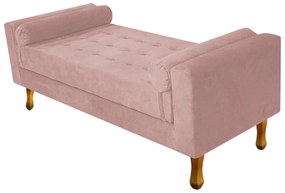 Recamier Félix King Size 195cm Suede Rosê - ADJ Decor