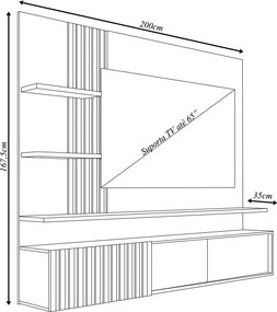 Bancada Suspensa Mesaque MDP Pintura UV até 65 Cumaru G97 - Gran Belo