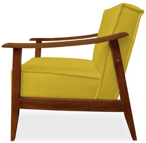 Poltrona Decorativa Vincenzza Veludo Amarelo