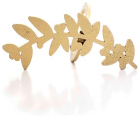 Porta Guardanapo Natal Folhagem Dourado 9,5cm - D'Rossi