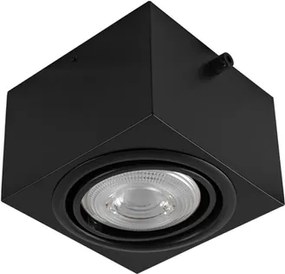 Plafon De Sobrepor Aluminio Com Uma Prensa 16X16cm - PRETO