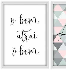Kit 03 Quadros Decorativos "Frases Amor" 43x33 cm - D'Rossi