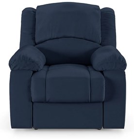 Poltrona do Papai Reclinável Sala de Cinema Madrid Elétrica Touch Massagem USB PU Azul  G23