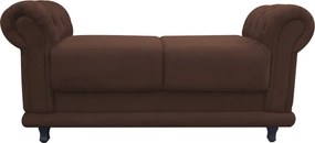 Recamier Barcelona Namoradeira Calçadeira Suede com Strass M11 - D'Rossi - Marrom