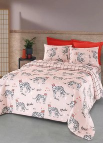 Jogo de Cama Leopardo Rosa Queen 4 Peças