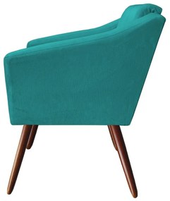 Poltrona San Marino Decorativa Suede Azul Tiffany