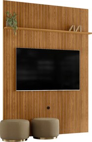 Painel TV 65 Pol 179cm Ripado para Sala Valen Cumaru M20 - D'Rossi