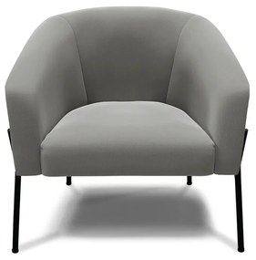 Poltrona Decorativa Pé de Ferro Preto Stella Suede Grafite D03 - D'Rossi