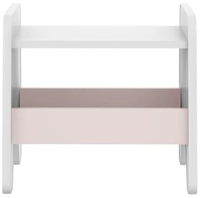 Banquinho Infantil Arredondado Porta Objetos - Branco/rosa