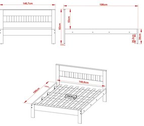 Cama de casal MDP CM8007 Branco G69 - Gran Belo