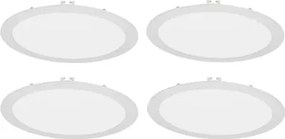 Kit Com 4 Plafons LED De Embutir Redondo 24W Branco | Yamamura