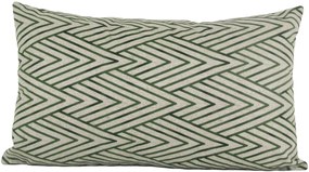 Capa almofada LYON Veludo estampado Chevron verde 30x50cm