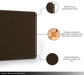 Cabeceira Design para Cama de Casal Bezos Pés em Madeira Veludo Marrom G91 - Gran Belo
