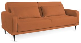 Sofá Cama 03 Lugares Angel Veludo Pés Tabaco - D'Rossi - Ferrugem