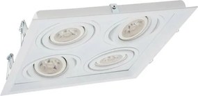 Plafon De Embutir Alumínio Branco 24,1x24,1cm Recuado Ii