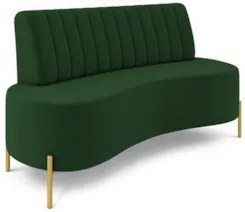 Sofá 2 Lugares 160cm Pés Aço Dourado Tamar Veludo Verde Z08 - Mpozenat