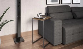 Mesa Lateral Encosto Para Sofa Industrial Vermont - Preto