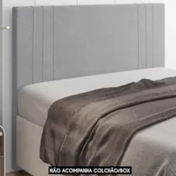 Cabeceira Cama Box Queen 160cm Estofada Rama Saturno Cinza Z04 - Mpoze