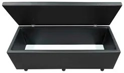 Calçadeira Baú Casal King 195cm Estofada Liz S05 Sintético Preto - Mpo