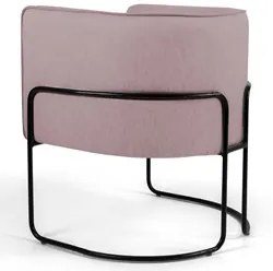 Poltrona Decorativa Base Aço Betina C-305 Veludo Rosê - Domi