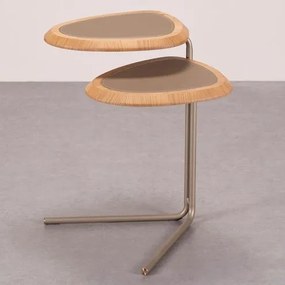 Mesa Apoio Oásis Duo Carvalho Fendi Base Champagne - 78094 Sun House