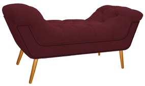 Kit Cabeceira e Calçadeira Veneza 100 cm Solteiro Suede Bordô - ADJ Decor