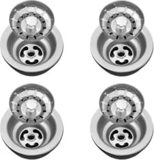 Válvula para Pia Kit 4 Aço Inox 3.1/2 G01 Cromado - Mpozenato