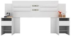 Cabeceira Casal Com 2 Mesas De Cabeceira Triunfo D02 Branco - Mpozenat