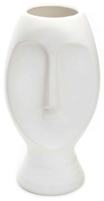 Vaso Decorativo Rosto Em Cerâmica Branco 23,5x11 Cm - D'Rossi