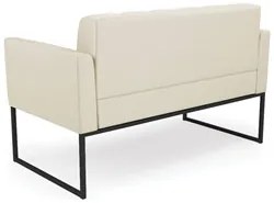 Sofá Namoradeira e 2 Poltronas Base Industrial Preto Ana Sintético Beg