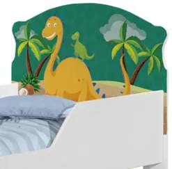 Mini Cama Infantil 148x68cm Com Proteção Lateral Dinossauro K06 - Mpoz