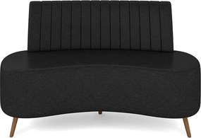 Sofá Living Decorativo 2 Lugares 1,35M Katara Preto Corino G33 - Gran Belo